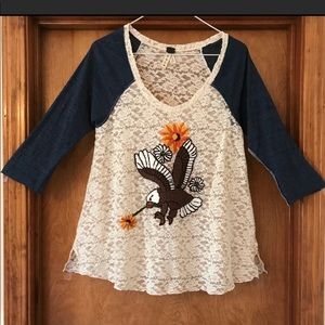 Free People “We the Free” lace embroidered top